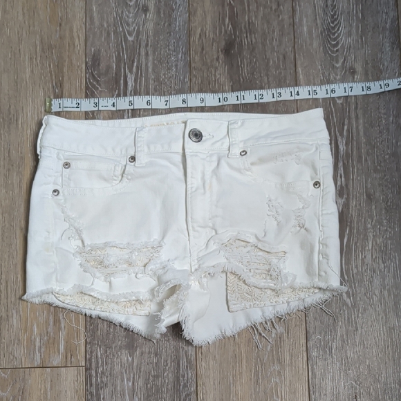 American Eagle Outfitters Pants - American Eagle Outfitters White Distressed Jean Shorts